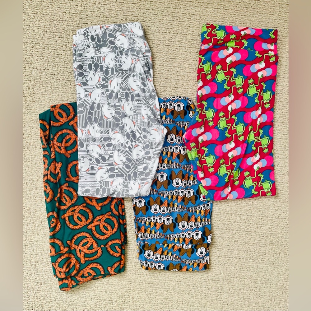 Disney, Kermit & Pretzel Colorful Patterned Leggings Set
